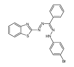 1-(p-bromophenyl)-3-phenyl-5-(2-benzothiazolyl)formazan Structure