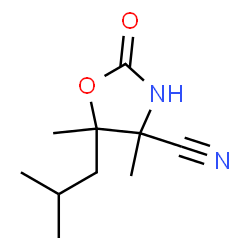 4-Oxazolidinecarbonitrile,5-isobutyl-4,5-dimethyl-2-oxo-(7CI) structure