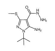 5-amino-1-t-butyl-3-(methylthio)-1H-pyrazole-4-carbohydrazide Structure