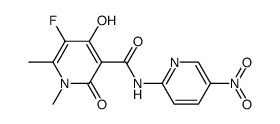 1,6-dimethyl-5-fluoro-4-hydroxy-2-oxo-N-(5-nitro-2-pyridyl)-1,2-dihydropyridine-3-carboxamide结构式