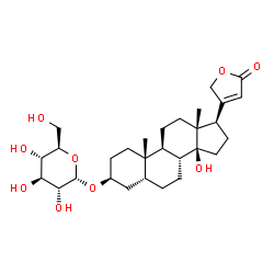 3β-[(α-D-Glucopyranosyl)oxy]-14-hydroxy-5β-card-20(22)-enolide structure