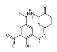 2-amino-6-[[2-hydroxy-3-nitro-5-(trifluoromethyl)phenyl]hydrazinylidene]pyridin-3-one Structure