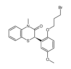 (+)-(R)-3,4-dihydro-2-<2-(3-bromopropoxy)-5-methoxyphenyl>-4-methyl-3-oxo-2H-1,4-benzothiazine结构式