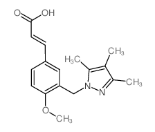 (2E)-3-{4-Methoxy-3-[(3,4,5-trimethyl-1H-pyrazol-1-yl)methyl]phenyl}acrylic acid Structure