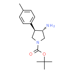 trans-3-Amino-4-(4-methylphenyl)pyrrolidine, N-BOC protected结构式