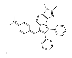 4-[(Z)-(2,3-dimethyl-8,9-diphenylimidazo[4,5-g]indolizin-6-ium-7-ylidene)methyl]-N,N-dimethylaniline,iodide Structure