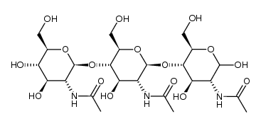 β-D-GlcpNAc-(1→4)-β-D-GlcpNAc-(1→4)-β-D-GlcpNAc结构式