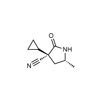 (3S,5R)-3-环丙基-5-甲基-2-氧代-吡咯烷-3-甲腈结构式