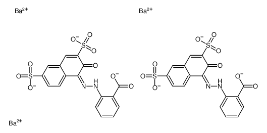 barium(2+),2-[(2E)-2-(2-oxo-3,6-disulfonatonaphthalen-1-ylidene)hydrazinyl]benzoate Structure