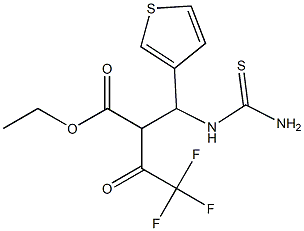 4,4,4-Trifluoro-2-(isothioureido-thiophen-3-yl-methyl)-3-oxo-butyric acid ethyl ester结构式
