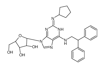 (2R,3R,4S,5R)-2-[2-(cyclopentylamino)-6-(2,2-diphenylethylamino)purin-9-yl]-5-(hydroxymethyl)oxolane-3,4-diol Structure