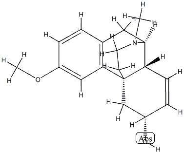 7,8-Didehydro-3-methoxy-17-methylmorphinan-6α-ol结构式