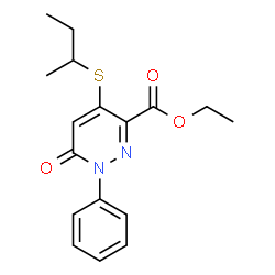 Ethyl 4-(sec-butylsulfanyl)-6-oxo-1-phenyl-1,6-dihydro-3-pyridazinecarboxylate Structure