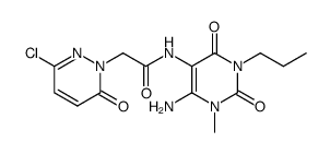 1(6H)-Pyridazineacetamide,N-(6-amino-1,2,3,4-tetrahydro-1-methyl-2,4-dioxo-3-propyl-5-pyrimidinyl)-3-chloro-6-oxo- Structure