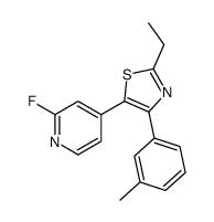 2-ethyl-5-(2-fluoropyridin-4-yl)-4-(3-methylphenyl)-1,3-thiazole结构式