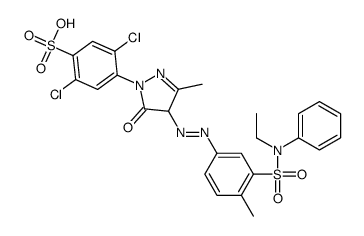 2,5-二氯-4-[4-[[3-[(乙基苯基氨基)磺酰基]-4-甲基苯基]偶氮]-4,5-二氢-3-甲基-5-氧-1H-吡唑-1-基]苯磺酸结构式