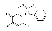 (6E)-6-[(1,3-benzothiazol-2-ylamino)methylidene]-2,4-dibromocyclohexa-2,4-dien-1-one结构式