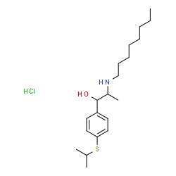 4-[isopropylthio]-alpha-[1-(octylamino)ethyl]benzyl alcohol hydrochloride structure