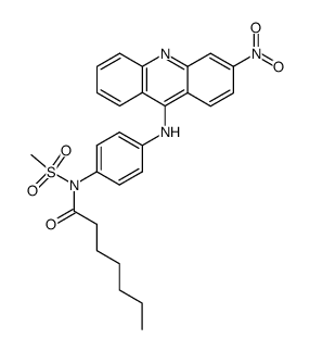 N-Heptanoyl-N-[4-(3-nitro-acridin-9-ylamino)-phenyl]-methanesulfonamide Structure