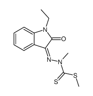 N'-[1-Ethyl-2-oxo-1,2-dihydro-indol-(3Z)-ylidene]-N-methyl-hydrazinecarbodithioic acid methyl ester Structure