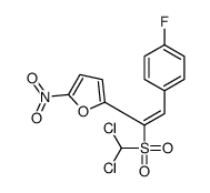 2-[(E)-1-(dichloromethylsulfonyl)-2-(4-fluorophenyl)ethenyl]-5-nitrofuran Structure