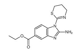 2-Amino-1-(5,6-dihydro-4H-[1,3]thiazin-2-yl)-1H-benzoimidazole-5-carboxylic acid ethyl ester Structure