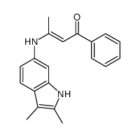 3-[(2,3-dimethyl-1H-indol-6-yl)amino]-1-phenylbut-2-en-1-one结构式