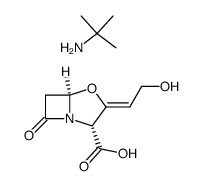 [2R-(2α,3Z,5α)]-3-(2-hydroxyethylidene)-7-oxo-4-oxa-1-azabicyclo[3.2.0]heptane-2-carboxylic acid, compound with tert-butylamine (1:1)结构式