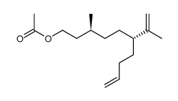 (-)-acetate d'isopropenyl-6 methyl-3 decene-9 yle(3S,6R)结构式