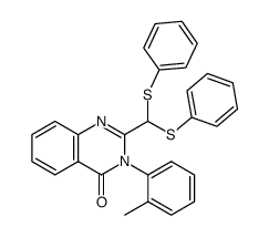 2-[bis(phenylthio)methyl]-3-o-tolyl-4(3H)-quinazolinone Structure