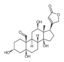 3β,5,12β,14-Tetrahydroxy-19-oxo-5β-card-20(22)-enolide Structure