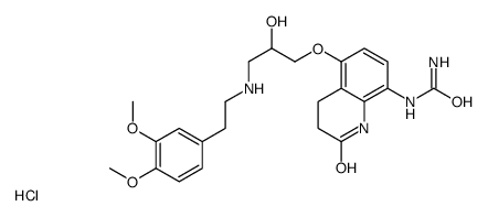 [5-[3-[2-(3,4-dimethoxyphenyl)ethylamino]-2-hydroxy-propoxy]-2-oxo-3,4-dihydro-1H-quinolin-8-yl]urea hydrochloride结构式