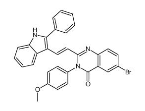 6-bromo-3-(4-methoxyphenyl)-2-[(E)-2-(2-phenyl-1H-indol-3-yl)ethenyl]quinazolin-4-one结构式