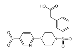 2-[2-methyl-5-[4-(5-nitropyridin-2-yl)piperazin-1-yl]sulfonylphenyl]acetic acid结构式