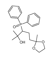 5-diphenylphosphinoyl-6-hydroxy-6-methylheptan-2-one ethylene acetal Structure