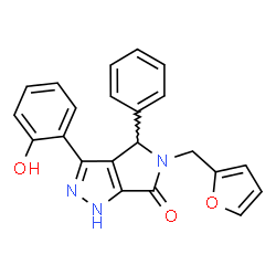 5-(furan-2-ylmethyl)-3-(2-hydroxyphenyl)-4-phenyl-4,5-dihydropyrrolo[3,4-c]pyrazol-6(1H)-one structure