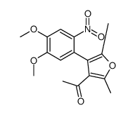 1-[4-(4,5-dimethoxy-2-nitrophenyl)-2,5-dimethylfuran-3-yl]ethanone Structure