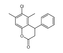 6-chloro-5,7-dimethyl-4-phenyl-3,4-dihydrochromen-2-one结构式