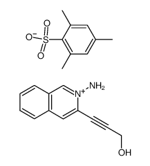 2-amino-3-(3-hydroxyprop-1-yn-1-yl)isoquinolin-2-ium 2,4,6-trimethylbenzenesulfonate Structure