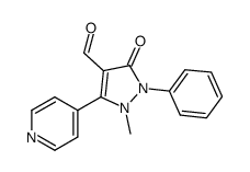 1-methyl-3-oxo-2-phenyl-5-(pyridin-4-yl)-2,3-dihydro-1H-pyrazole-4-carbaldehyde结构式