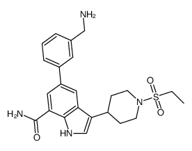 5-[3-(aminomethyl)phenyl]-3-[1-(ethylsulfonyl)-4-piperidinyl]-1H-indole-7-carboxamide Structure