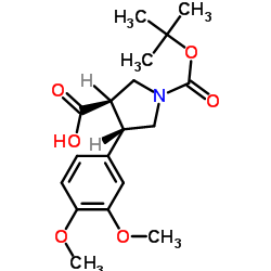 (3R,4S)-1-(tert-Butoxycarbonyl)-4-(3,4-dimethoxyphenyl)pyrrolidine-3-carboxylic acid picture