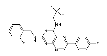 2-{[6-(4-fluorophenyl)-4-(2,2,2-trifluoroethylamino)-pteridin-2-ylamino]-methyl}-fluorobenzene Structure
