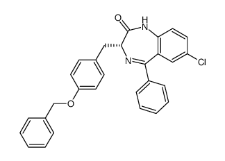 7-Chloro-1,3-dihydro-3(R)-(4-benzyloxybenzyl)-5-phenyl-2H-1,4-benzodiazepin-2-one Structure