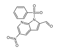 5-Nitro-1-(phenylsulfonyl)-1H-pyrrolo[2,3-b]pyridine-2-carbaldehy de结构式