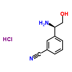 (R)-3-(1-Amino-2-hydroxyethyl)benzonitrile hydrochloride Structure