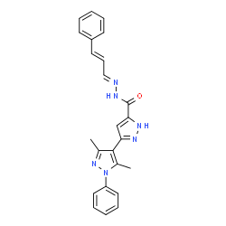 3',5'-dimethyl-1'-phenyl-N'-[(1E,2E)-3-phenylprop-2-en-1-ylidene]-1H,1'H-3,4'-bipyrazole-5-carbohydrazide结构式