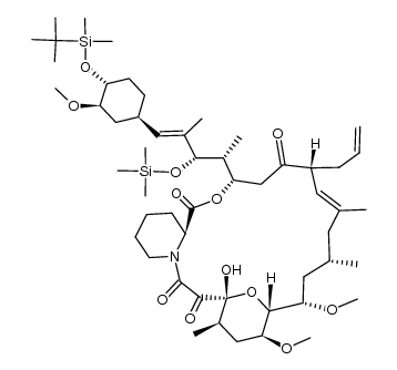 33-O-tert.butyldimethylsilyl-26-O-trimethylsilyl-iso-FK-50 Structure