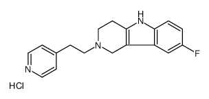 8-fluoro-2-(2-pyridin-4-ylethyl)-1,3,4,5-tetrahydropyrido[4,3-b]indole,hydrochloride结构式