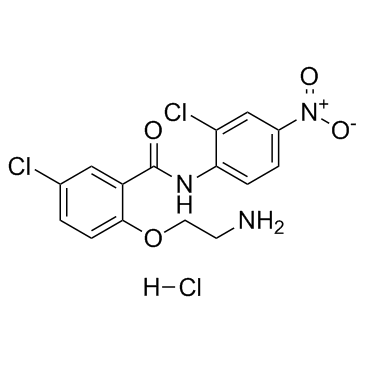 2-(2-氨基乙氧基)-5-氯-N-(2-氯-4-硝基苯基)苯甲酰胺盐酸盐结构式